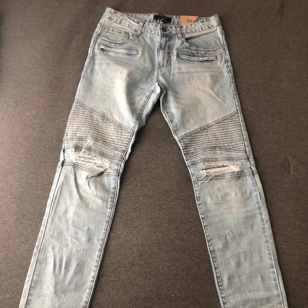 F21 men’s moto jeans